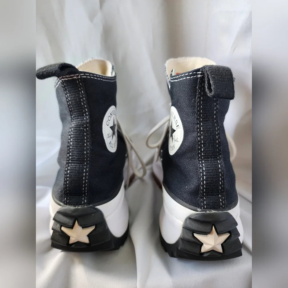 Converse Run Star Hike High Top Sneakers Black White Gum